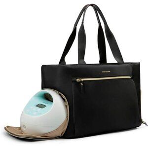 Breast Pump Bag Diaper Tote Bag with 15 Inch Laptop Sleeve Fit Most Breast Pumps